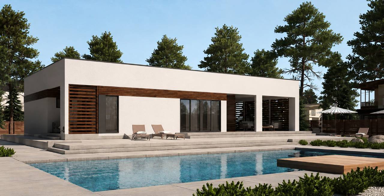 Vivienda Unifamiliar Prefabricada de una Planta con Techo Plano