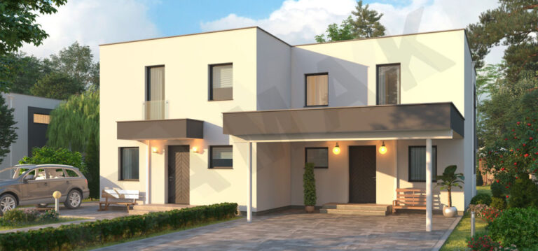 Casa Prefabricada Adosada de Estilo Moderno