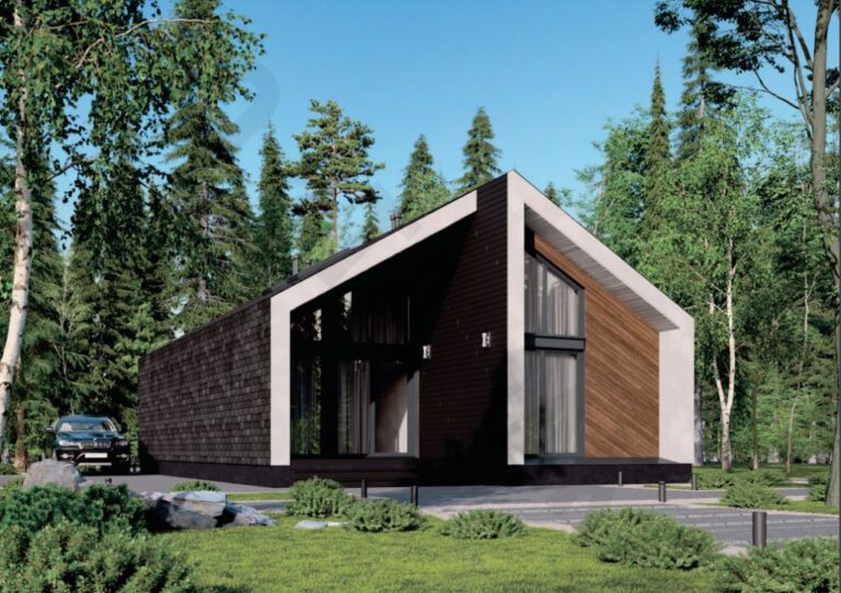 Casa de estructura en madera de una planta